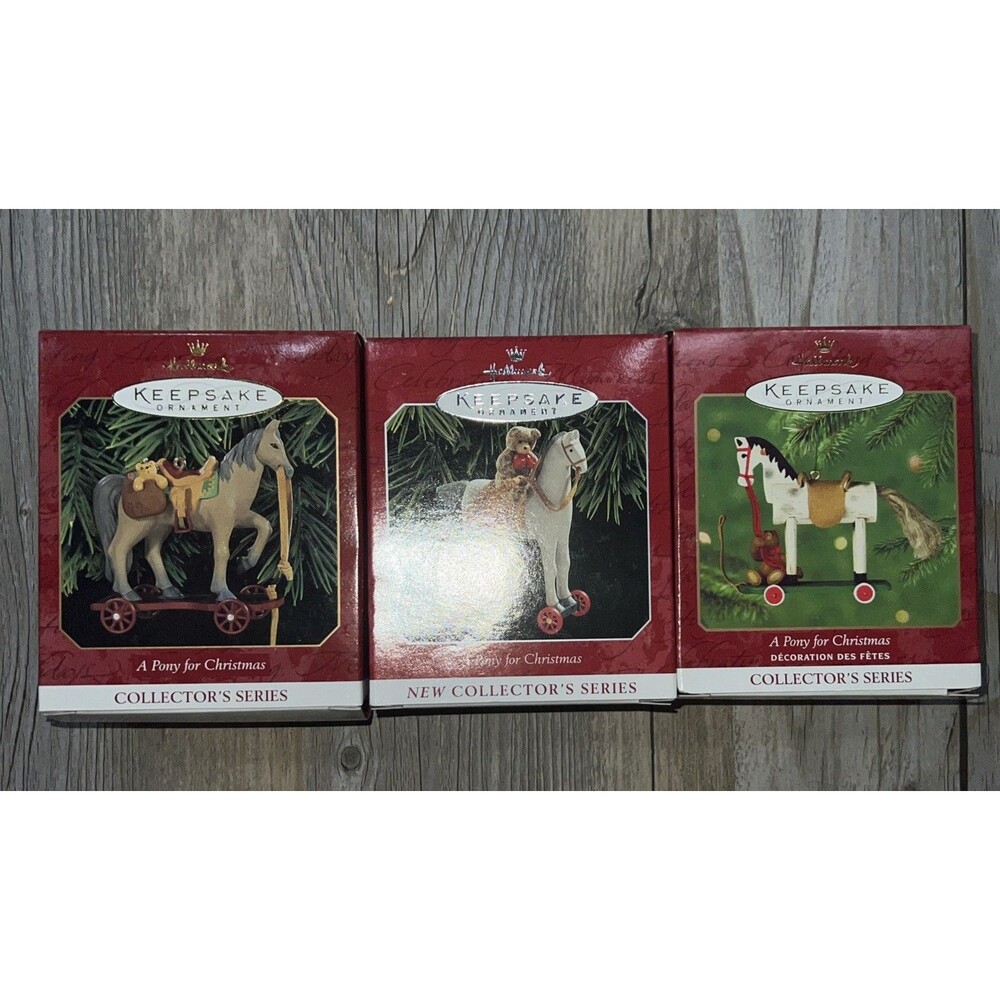 Hallmark Keepsake Christmas Ornaments- A Pony for Christmas Series 1, 2, 3
